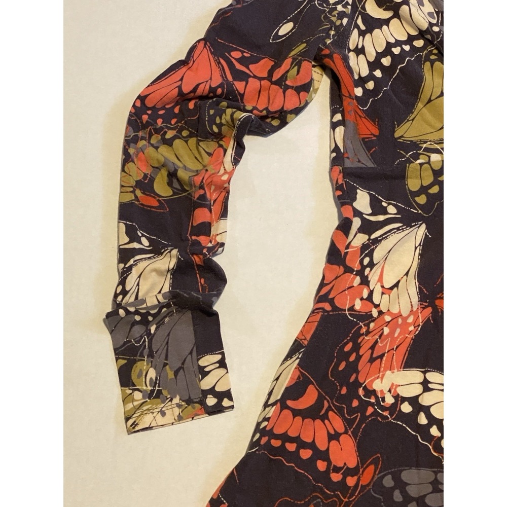 CAbi Women's Casual Cozy Midi Dress S Empire Waist Knit Butterfly Print Soft - Picture 3 of 15